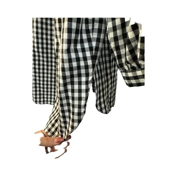 Caution To The Wind Black White 3/4 Sleeve Peasant Top Size Small - Picture 6 of 10